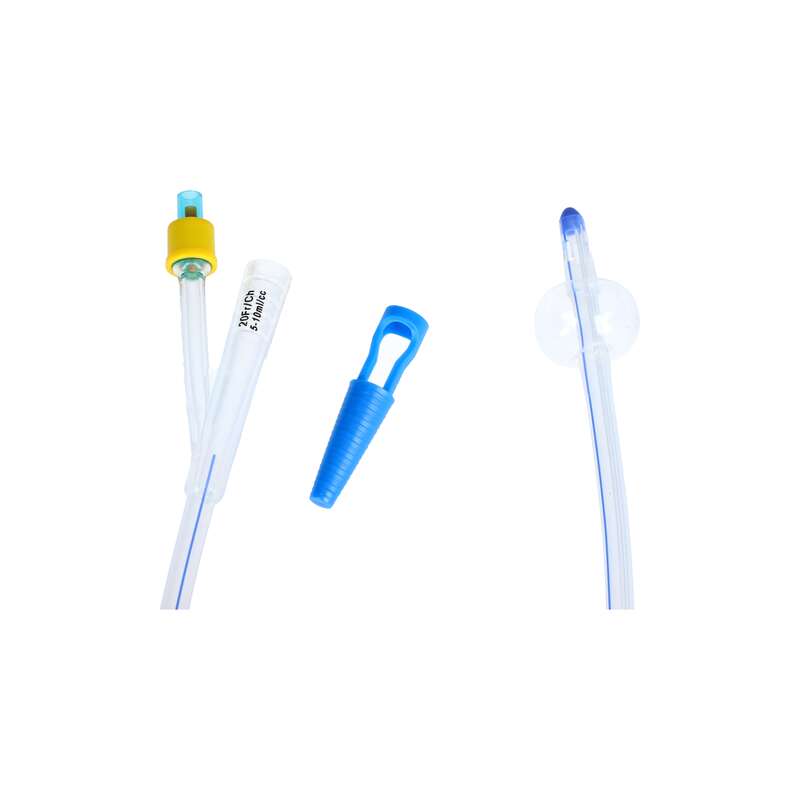 2-ходовий катетер Фолея CH 20 з пластиковим клапаном, 100% силікон, рентгеноконтрастний, ZARYS